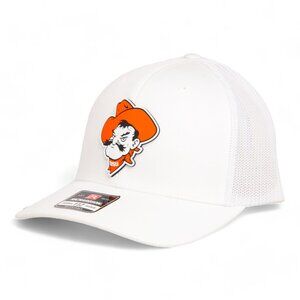 OSU Cowboys Pistol Pete Snapback Trucker Hat- White